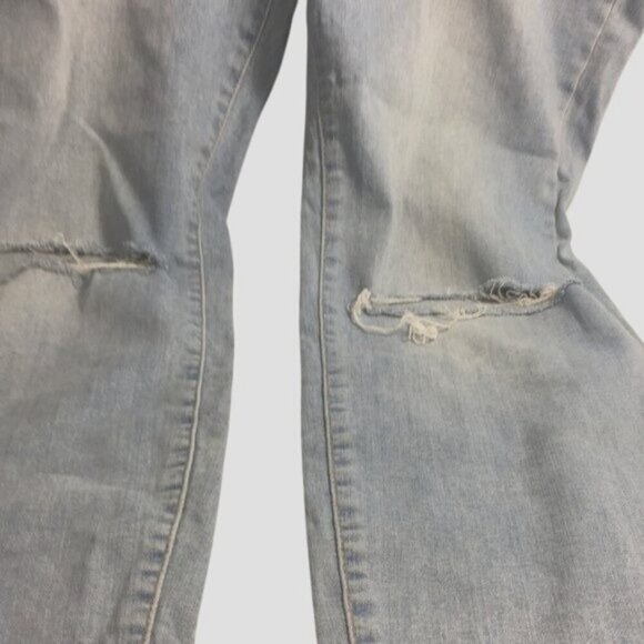 Forever 21 Womens Jeans Stretch Distressed Light Wash Straight Leg Size 14 - Picture 2 of 9